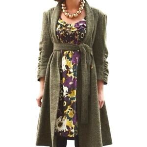 ANTHROPOLOGIE MAEVE 100% Silk Smocked Babydoll Floral Sleeveless Mini Dress SZ S